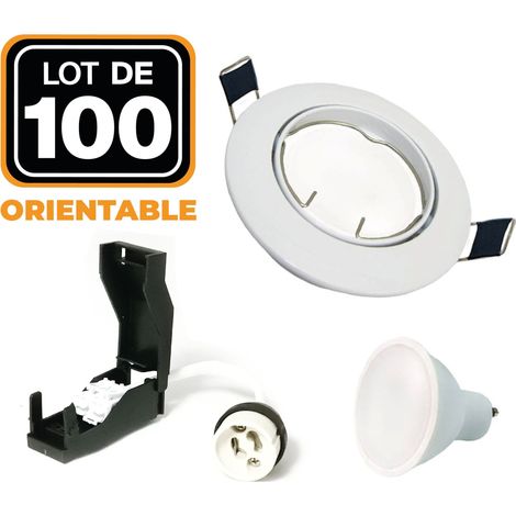 100 Einbaustrahler schwenkbar WEISS GU10 LED 7W eqv. 56W Neutralweiß 4500K (1/4)