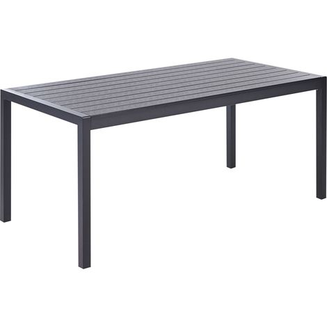 Tavolo da Pranzo Struttura in Alluminio Anodizzato Nero per 6 Persone 180 x 90 cm Vernio