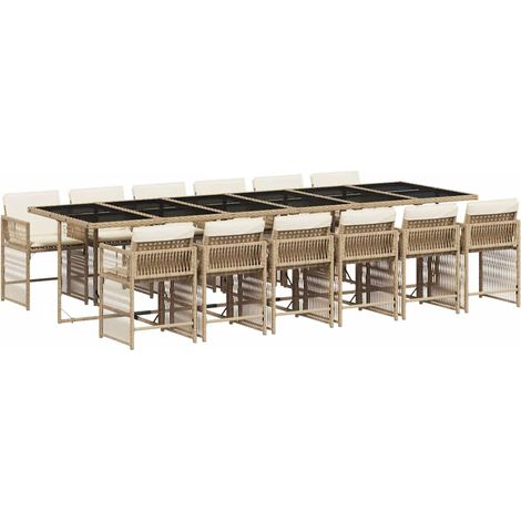Maison Exclusive - Set comedor de jardín con cojines 13 pzas ratá (1/5)