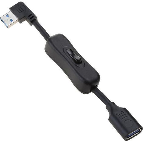 Câble d'extension USB 3.0 avec interrupteur pour ventilateurs, lampe de bureau LED - 0.1m (1/4)