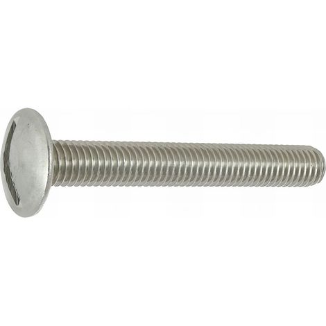 40 Boulons Poeliers à Tête Bombée Large Inox A2 6.0 X 60 mm