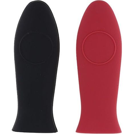 Manchon en siliCône pour poignée de poêle Lot de 2 manchons résistants à la chaleur Poignée de protection Housse Anti-Brûlure pour poêles en fonte, poêles et plaques de cuisson, poignées de cuisine-Fe (1/5)
