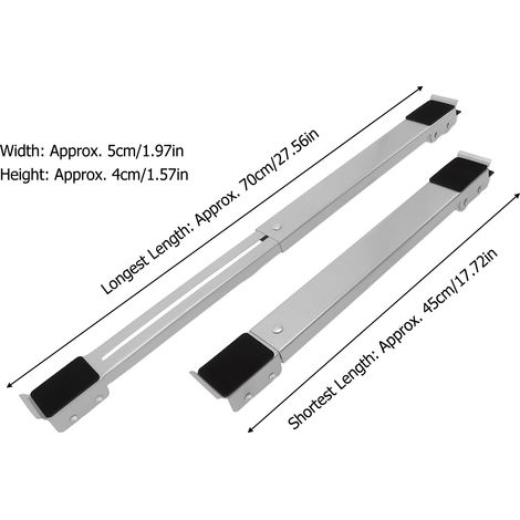 Ortviai Roulettes Rétractables pour Appareils Électroménagers en Acier – 2 Pièces, Charge Max. 300 kg, Hauteur Réglable 45–70 cm (1/4)