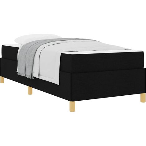 Lit simple  Lit adulte  Cadre de lit avec matelas Noir 80 x 200 cm tissu