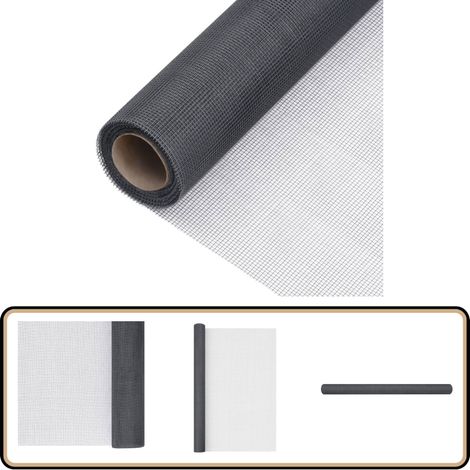 Écran en treillis Fibre de verre 100x1000 cm Gris - Trellis En Fibre De Verre - Écran En Fibre De Verre - Moustiquaire - Protection Contre Les Insectes - Clôture Légère