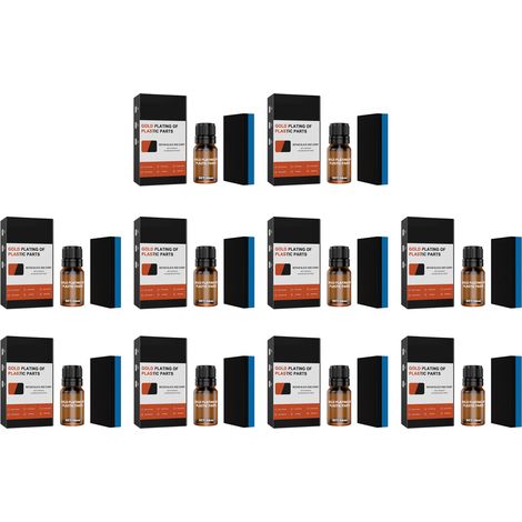 Lot de 10 agents d'entretien plastique auto 10ml, revêtement cristal longue durée pour pièces intérieures véhicule avec éponge (1/5)