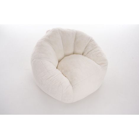 Sacco poltrona per adulti e bambini in poliestere color avorio 98 x 98 x 60 cm (1/3)