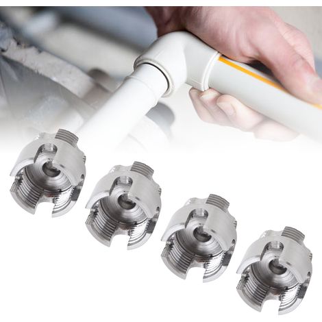 Ouvre-filet G3/4 pour tuyaux d'eau (filetage intérieur/extérieur), outil de réparation de filetage pour tuyaux PVC, diamètre de la tige : 6,35 mm (1/4"), vendu par lot de 4 (1/5)
