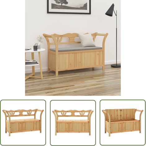 The Living Store Sitzbank 107x45x75,5 cm Massivholz Tanne - Bank - Sitzbank - Wohnzimmerbank - Flurbank - Einbaubank (1/5)