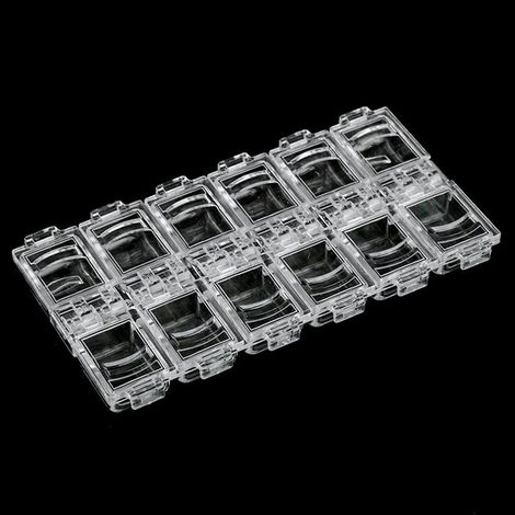Boite De Rangement Bijoux - Boite À 12 Compartiments En Pvc Transparent - Pour Boucles Doreilles Colliers Anneaux Perles Accessoires Manucure - 1 Pièce (1/5)