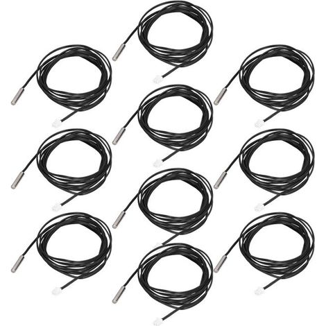 Cables para sondas de temperatura digitales, de -40 °C a 300 °C, sondas de temperatura NTC con termistores, 2 metros (10K B3435), paquete de 10 unidades. (1/4)