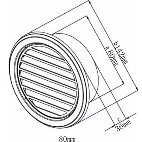 Griglia di ventilazione rotonda in acciaio inox, griglia di scarico rotonda con copertura per foro flangiato per mantenere la circolazione dell'aria per bagno, ufficio, soffitti - 80 mm (1/4)
