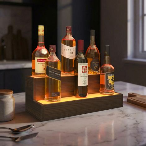 LED Lighted Liquor Bottle Display Shelf, 51cm Bar Display Shelf (1/5)