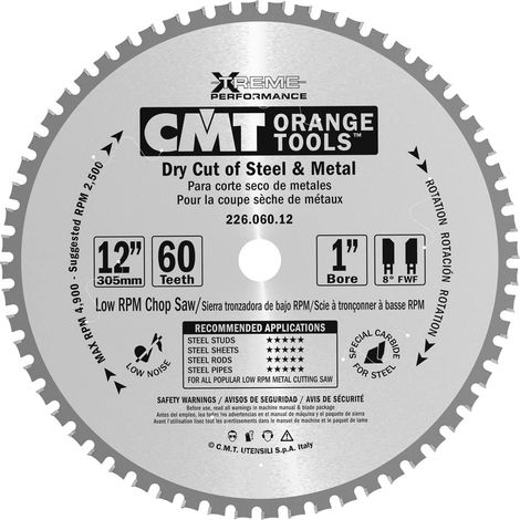 226.060.12 SIERRA CIRCULAR PARA METALES 305X2.2X25.4    Z=60 FWF 8° (1/3)