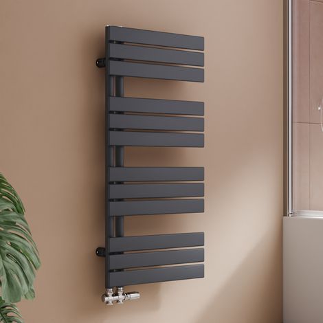 S'AFIELINA Badheizkörper Handtuchheizkörper Flach Paneel Heizkörper für Bad Seitenanschlusss Anthrazit 1041x500mm 529 Watt