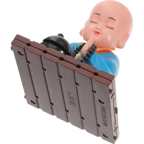 Figurine de Moine Solaire Créative en Abs Bras Mobile, Décoration Intérieure de Voiture et Bureau, Style Unique pour Tableau de Bord ou Maison (1/5)