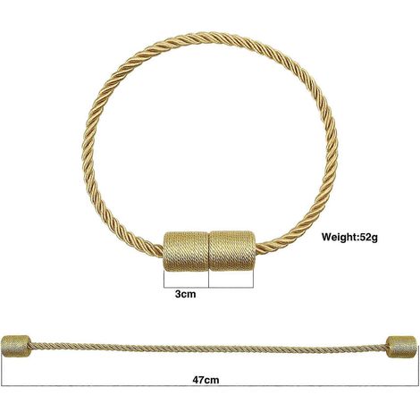 Pices Magntiques Embrasses De Rideaux Couleur Beige Tresses Boucle De Rideau Aimant Attache Rideau Corde De Rideau De 47 Cm - Accessoires De Rideaux (1/2)
