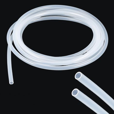 Tuyau en silicone flexible de 4 m de long - Convient à un usage alimentaire - Diamètre intérieur : 6 mm x 8 mm - Diamètre extérieur : 8 mm - Tuyau en silicone transparent pour transfert de pompe (1/5)