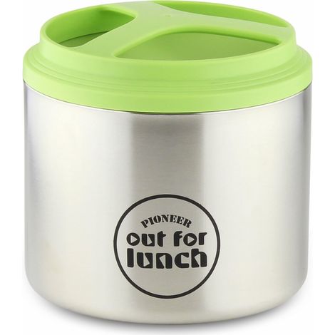 Pioneer HIB-1000/G - Contenitore termico per il pranzo, a prova di perdite, con apertura extra ampia, 4 ore di caldo e 8 ore di freddo, in acciaio inox 18/10, verde, 1 litro (1/5)
