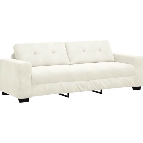 vidaXL 3-Seater Sofa Cream 180 cm Velvet - Untranslated