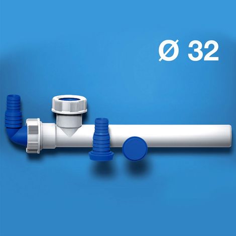 ART./8 raccordo 2 vie con attacco lavatrice / lavastoviglie Ø 32 mm bianco 8.2643.02 (1/2)