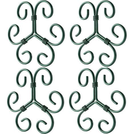 Lot de 4 tuteurs en fer vert pour Monstera, 10,4 x 10,4 cm, tuteurs pour plantes d'intérieur, tuteurs en métal vert résistant pour les tiges de plantes – faciles à installer. (1/5)