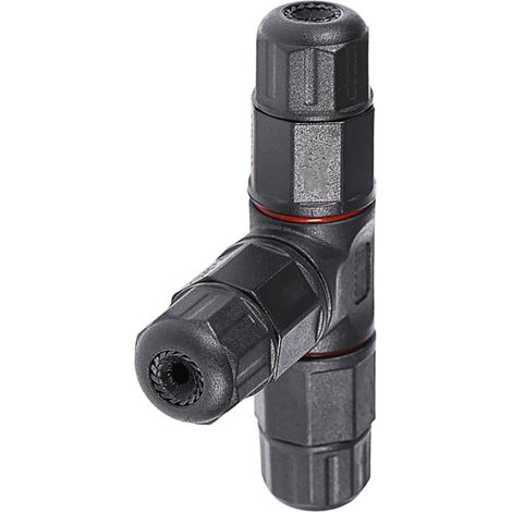 eur de Câble Électrique en T Ip68 Noir, 1 Pièce Nylon et Cuivre, Connexion Rapide, pour Éclairage LED Extérieur, Usage Ferme et Maison (1/5)