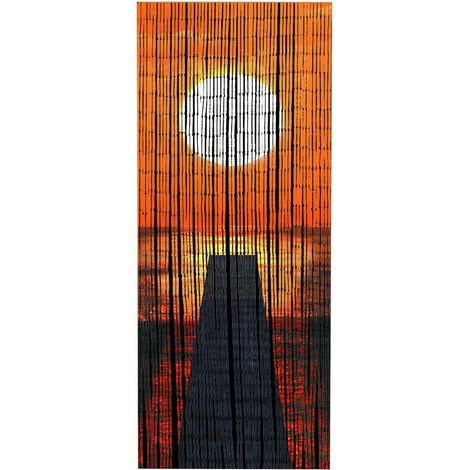 Wenko – Rideau de porte en bambou 90x200 cm – Empêche les insectes – Permet la circulation de l'air – Élément décoratif pour intérieur