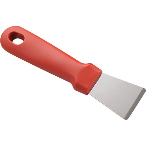Spatule nettoyage cuisine inox rouge - raclette graisse dégivreur frigo grattoir glace congélateur maison (1/4)