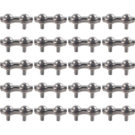 Wire Rope Clips Stainless Steel Cable Clamps Simple Grip Caliper Duplex Locking Device20Pcs M2