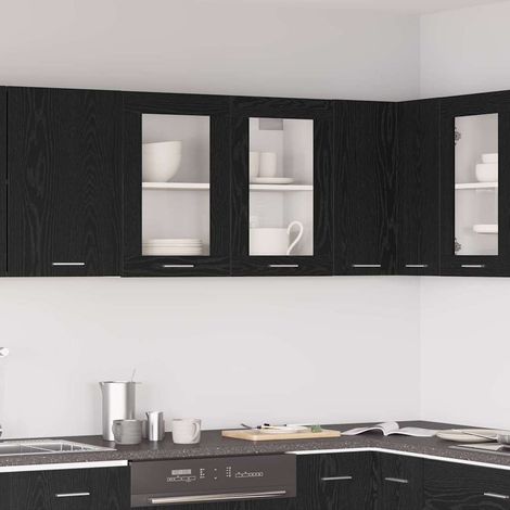 Hängeschrank Lyon Schwarz Eichen-Optik 80 x 31 x 60 cm