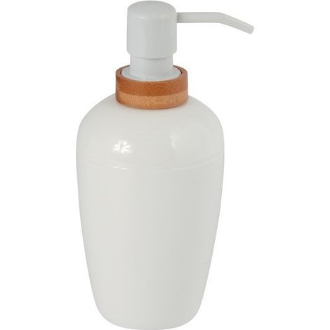 Distributeur de savon PS & Bambou OSLO Blanc & Beige MSV (1/3)