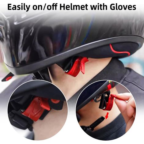 Kit de remplacement de moteur professionnel pour casque de moto avec boucle à dégagement rapide et bouton de jugulaire. (1/5)