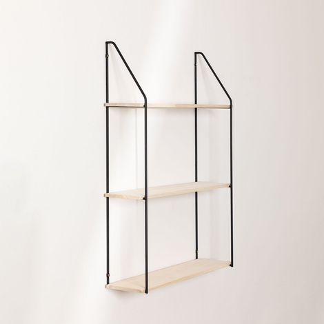Estantería de Pared en Madera y Acero Arison SKLUM