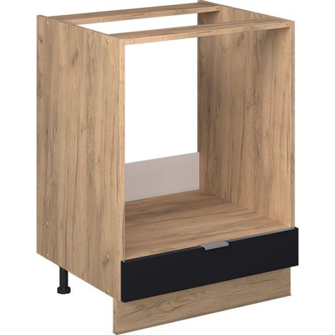 Herdumbauschrank Fame-Line, Schwarz gestreift, 60 cm ohne Arbeitsplatte, Vicco