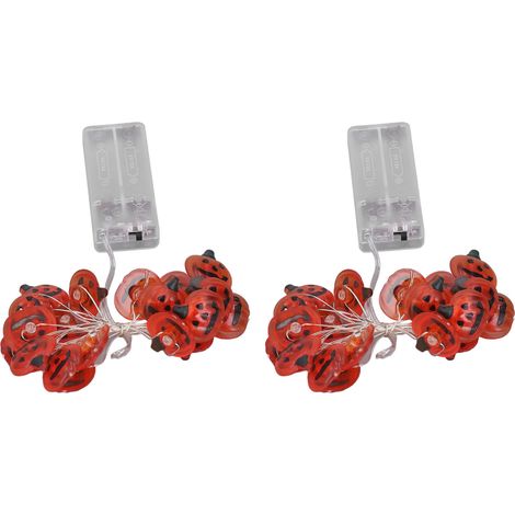 Lot de 2 guirlandes lumineuses citrouille de 2 mètres, 20 lumières, étanches, portables, en plastique, sans prise, pour la décoration d'Halloween