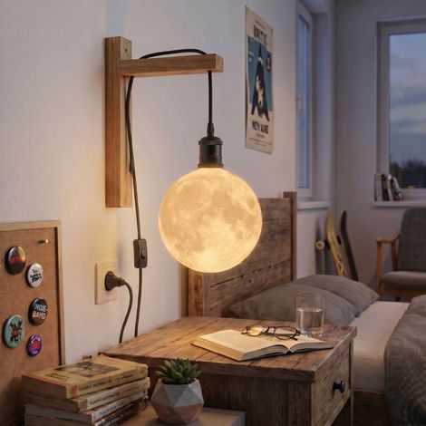 Ampoule LED décorative E27 avec effet lune 3D, Ø 150 mm – Lumière d'ambiance (1/4)