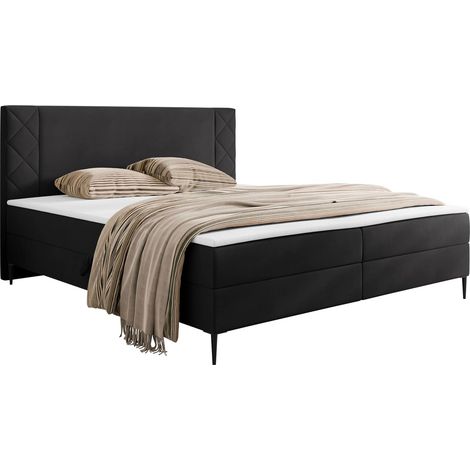Lit boxspring Providence 200, Polo 897, Double, Continental, 160x200, Tissu, Disponible, 161x208x104cm (1/5)