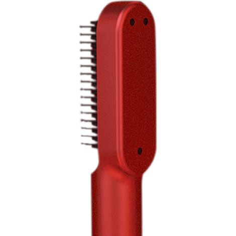 Lisseur à cheveux électrique peigne mini portable sans fil rechargeable chauffe rapide multifonction rouge (1/4)