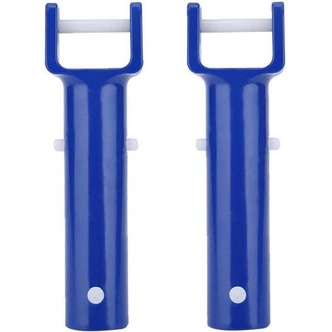 Piscine V Tête poignée de Brosse V Pince tête Poignée de Rechange d'accessoires en Plastique Bleu 2PCS, pour Entretien de la Piscine et Le Nettoyage (1/5)