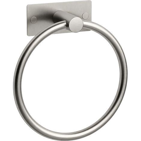 1 Porte-Serviettes, Anneau, Acier Inoxydable, Brossé, Sans Perçage, Avec Perçage, Salle de Bain (1/5)