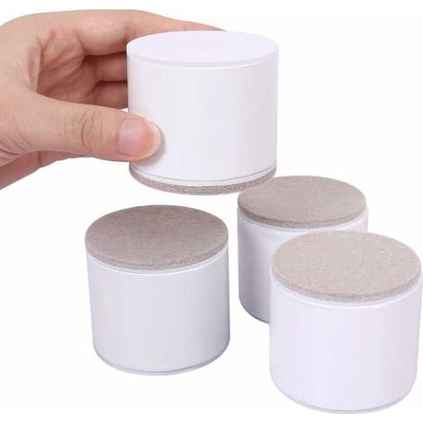 Rehausseur de meuble 4 pièces, rehausseur de lit de 6 cm de long, canapé-lit et armoires surélevées de 5 cm, rond blanc (SKU produit : 96563399 SKU Offre : 01-25702JJT19) (1/3)