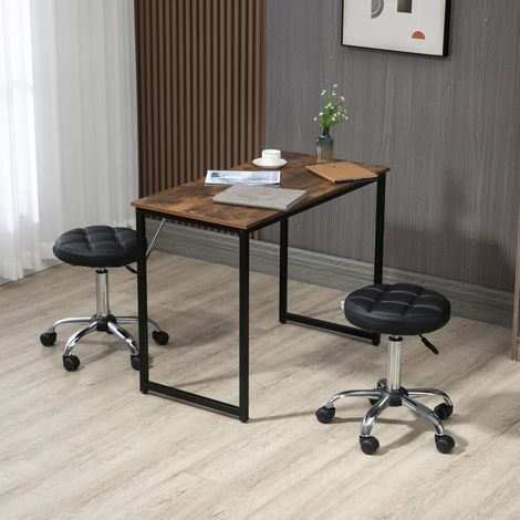 Set di 2 sgabelli da salone regolabili con ruote, Ø35,5 x 48-63 cm, nero OKMYHOME (1/5)