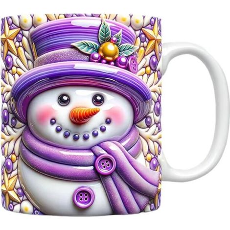 Noël sur le Thème des Tasses à Café Bonhomme de Neige Tasse pour Chocolat Chaud Effet Visuel Motif D'Eau en Céramique Festival