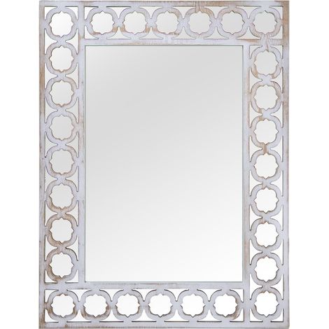Miroir Mural rectangulaire en Bois doré 80 x 60 x 3 cm (1/4)