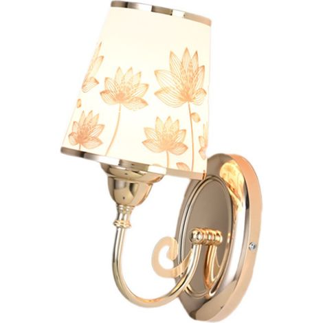 Applique murale LED de chevet moderne et élégante en métal à lumière chaude avec interrupteur pour chambre ou salon