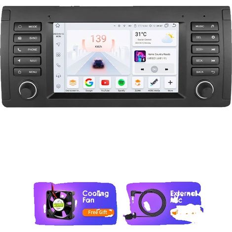 Reproductor multimedia para coche, modos día y noche, soporte multimedia, compatible con BMW X5 E53 E39 M5 1996-2003, S4 (4 GB 32 GB) (1/2)