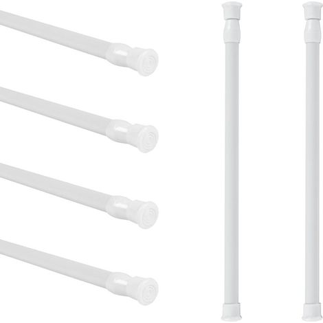 Tringle Rideau Sans Percage Extensible 6 Pièces - Barre de Douche Extensible pour Suspendre Rideau et Armoire (30-50 cm) (1/5)