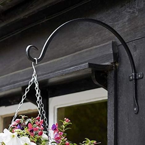 Artificial Garden Hanging Baskets Floral Decorative Ornamental Outdoor Indoor Wall Mounted Bracket Chain Planter Basket Hook (1/4)