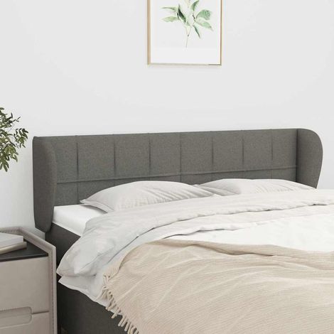 vidaXL Cabecero de tela gris oscuro 147x23x78/88 cm (1/5)